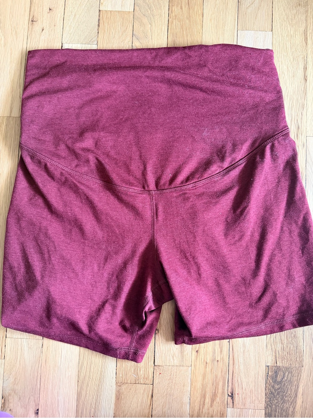 Maternity High-Waist Women’s Active Bike Shorts - Wine